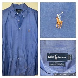 Polo Ralph Lauren Yarmouth Mens Blue Button Down Shirt
